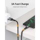 CABLETIME καλώδιο USB σε USB-C CT-AMCM3A, 3A, 1m, μαύρο