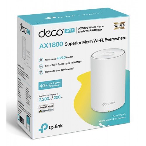 TP-LINK Whole Home Mesh WiFi 6 Deco X20-4G, 4G+ Cat6 AX1800, Ver. 1.0