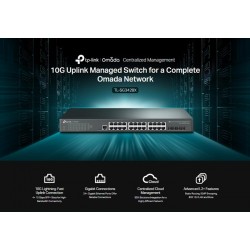 TP-LINK L2+ Managed Switch TL-SG3428X, 24-Port Gigabit, 4x SFP+, Ver.1.4