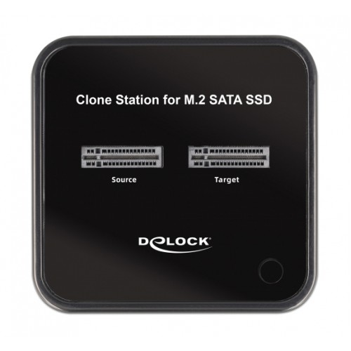 DELOCK docking station για M.2 SATA SSD 64178, 2 θέσεων, 6Gbps, clone function, μαύρο