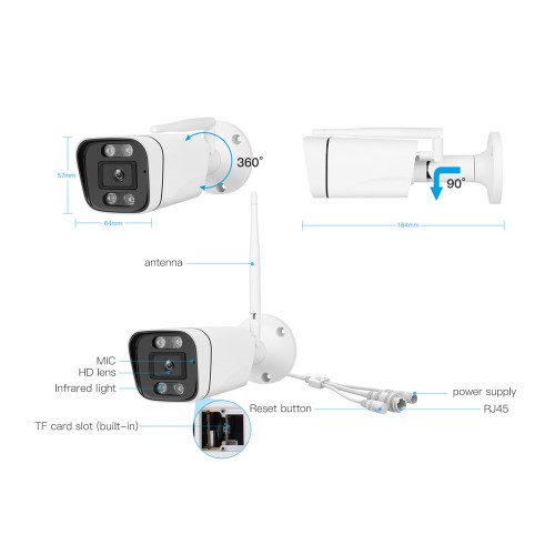 VSTARCAM smart IP κάμερα CS58, IP66, 3MP, WiFi, ανίχνευση καπνού