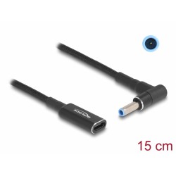 DELOCK αντάπτορας τροφοδοσίας laptop 60031, USB-C σε HP 4.5x3.0mm, 15cm, μαύρος