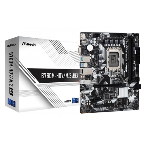 ASROCK μητρική B760M-HDV/M.2 D4, 2x DDR4, s1700, USB 3.2 Gen1, mATX