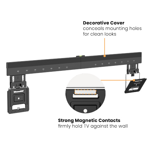 BRATECK επιτοίχια βάση τηλεόρασης LED-1948, 43-100", έως 75kg, ultra slim, fixed