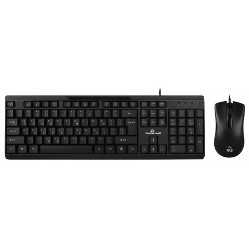 POWERTECH set ποντίκι & πληκτρολόγιο PT-1068, ενσύρματο, 1000DPI, μαύρο