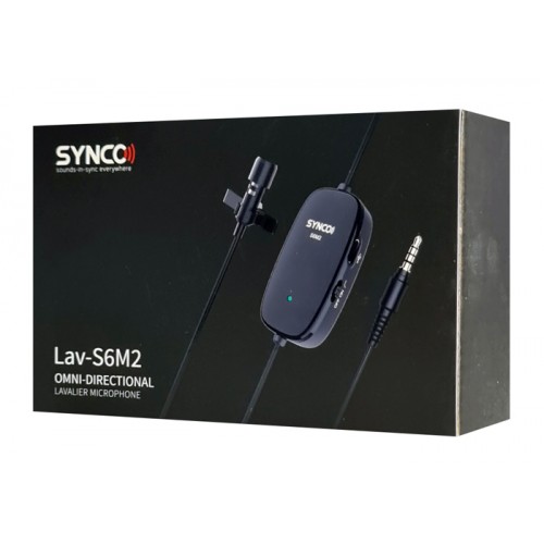 SYNCO μικρόφωνο Lav-S6M2, clip-on, omnidirectional, 3.5mm, 400mAh, μαύρο