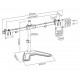 BRATECK βάση γραφείου για 2x οθόνες LDT57-T02, 17-32", έως 9kg