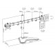 BRATECK βάση γραφείου για 2x οθόνες LDT66-T024, 17-32", έως 9kg