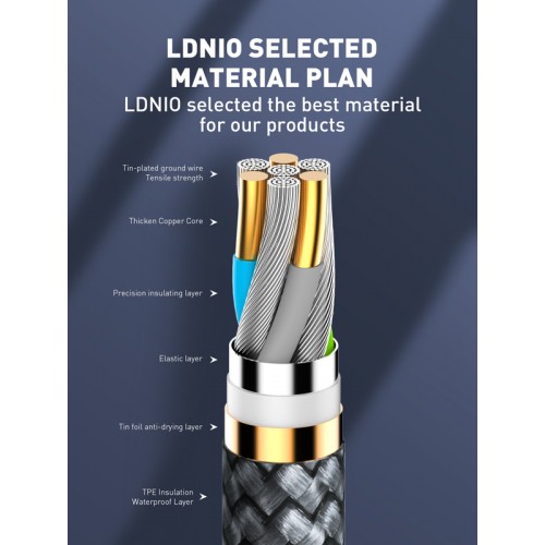 LDNIO καλώδιο Lightning σε USB-C LC111, 30W PD, 1m, γκρι