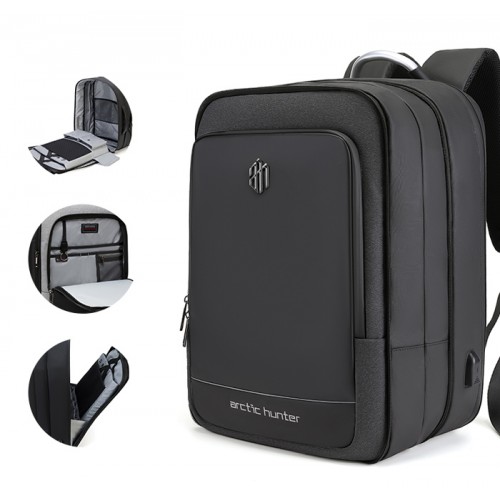 ARCTIC HUNTER τσάντα πλάτης B00227L με θήκη laptop 17", 41L, USB, μαύρη
