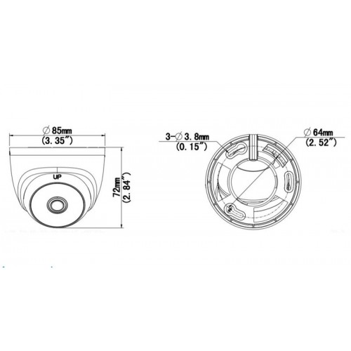 UNIARCH υβριδική κάμερα UAC-T132-F28-H, 2.8mm, 2MP, IR 20m