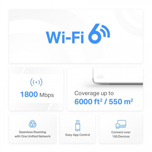 MERCUSYS Mesh Wi-Fi 6 System Halo H70X, 1.8Gbps Dual Band, 3τμχ, V. 1.20