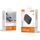 LDNIO φορτιστής τοίχου Q366 με καλώδιο, USB/2x USB-C, 65W, GaN, μαύρος