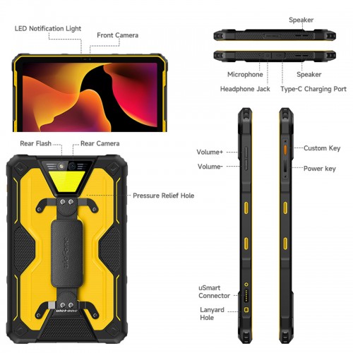 ULEFONE tablet Armor Pad 2, 11" 8/256GB, 18600mAh, IP68/IP69K, 4G, μαύρο