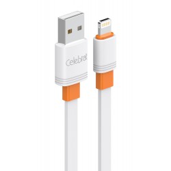CELEBRAT καλώδιο Lightning σε USB CB-33L, flat, 2.4A, 1m, λευκό