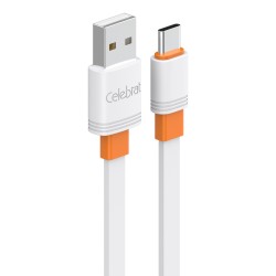 CELEBRAT καλώδιο USB-C σε USB CB-33C, flat, 3A, 1m, λευκό