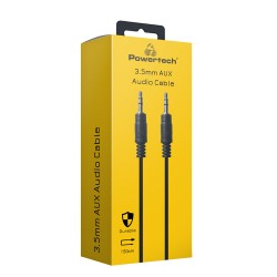 POWERTECH καλώδιο ήχου 3.5mm PTR-0145, AUX, CCS, 1.5m, μαύρο