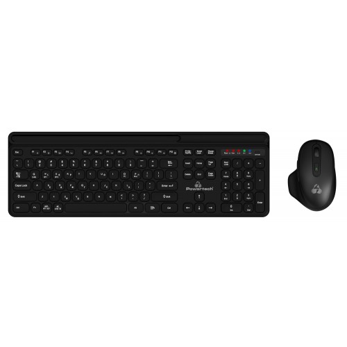POWERTECH set ποντίκι & πληκτρολόγιο PT-1154, 2.4GHz & Bluetooth, μαύρο