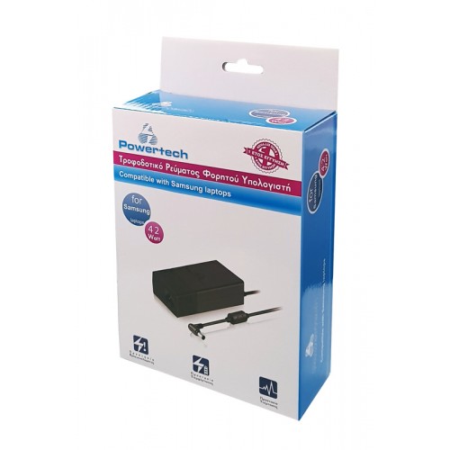 POWERTECH φορτιστής laptop PT-135 για Samsung, 42W, 14V/3A, μαύρος