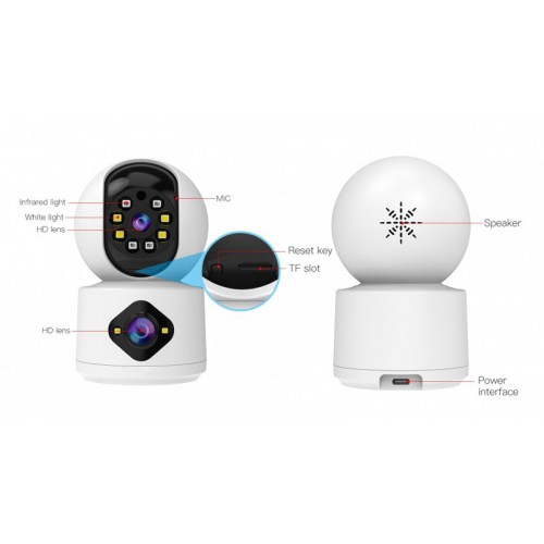 VSTARCAM smart κάμερα C992DR, 3MP, dual lens, WiFi, PTZ, SD