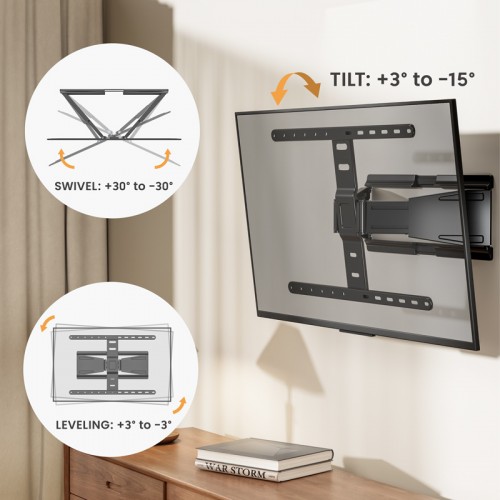 BRATECK επιτοίχια βάση τηλεόρασης LPA79-464, 43-90", έως 50kg, full motion