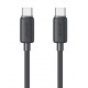 USAMS καλώδιο USB-C σε USB-C US-SJ691, 60W, 480Mbps, 1m, μαύρο
