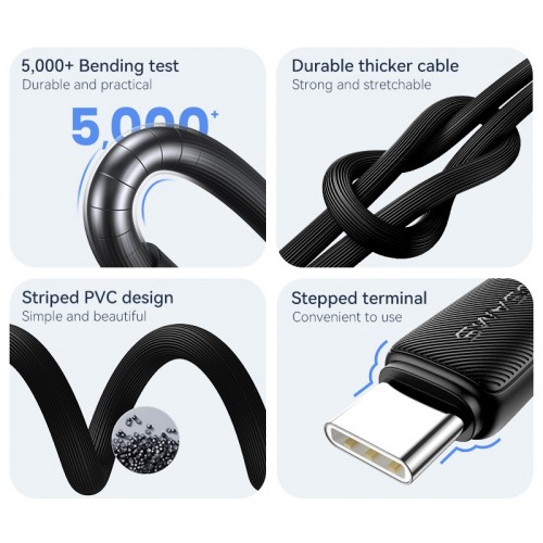 USAMS καλώδιο USB-C σε USB US-SJ688, 3A, 480Mbps, 1m, λευκό