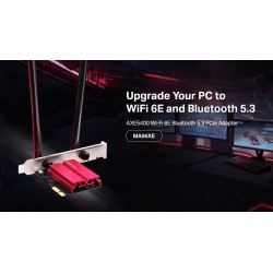 MERCUSYS κάρτα δικτύου MA86XE, AXE5400, Wi-Fi 6E, Bluetooth, PCIe, V.2.0