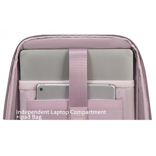 CHANTRIA γυναικεία τσάντα πλάτης CB00639 με θήκη laptop 14", 12.5L, κόκκινη