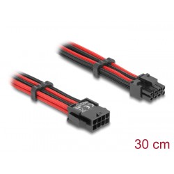 DELOCK καλώδιο 8 pin σε 6+2 pin PCIe 80975 με υφασμάτινη επένδυση, 30cm