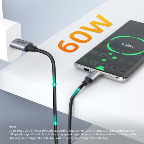 CABLETIME καλώδιο USB-C σε USB CT-AMCMG2, 60W, 10Gbps, 1m, μαύρο