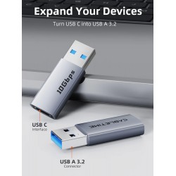 CABLETIME αντάπτορας USB-C σε USB CT-AMCF10-AG, 10Gbps, 3A, γκρι
