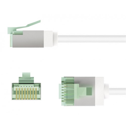 GOOBAY καλώδιο δικτύου 74360, CAT 8.1 U/FTP, ultra slim, copper, 40Gbps, 1m, λευκό