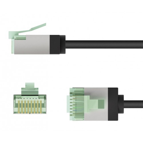 GOOBAY καλώδιο δικτύου 74352, CAT 8.1 U/FTP, ultra slim, copper, 40Gbps, 0.50m, μαύρο