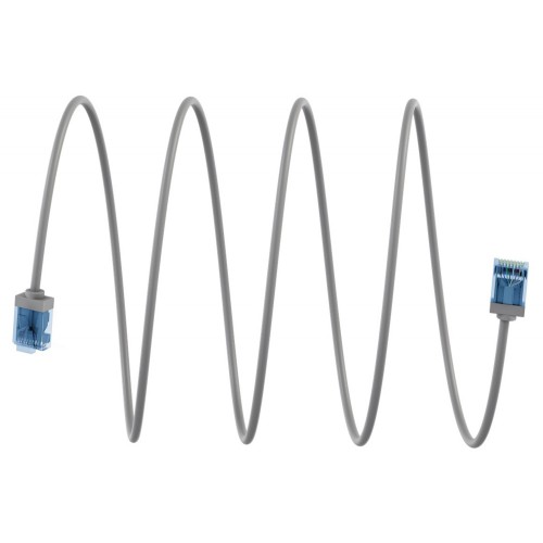 GOOBAY καλώδιο δικτύου 74222, CAT 6A U/UTP, ultra slim, copper, 500MHz, 1m, γκρι