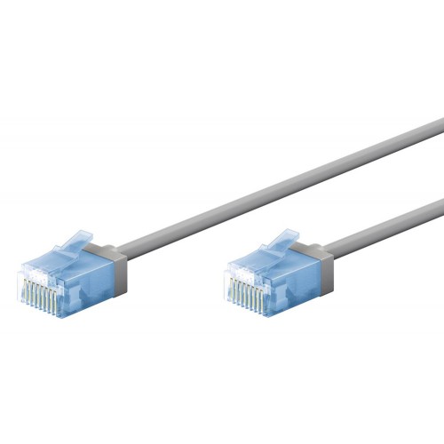 GOOBAY καλώδιο δικτύου 74223, CAT 6A U/UTP, ultra slim, copper, 500MHz, 2m, γκρι