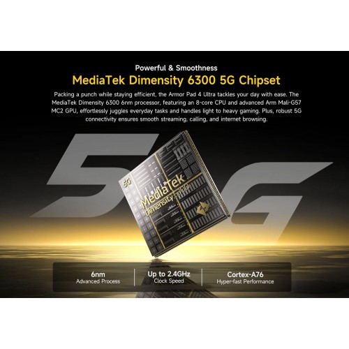 ULEFONE tablet Armor Pad 4 Ultra, 10.36", 8/256GB, 11800mAh, IP68/IP69K, 5G, μαύρο