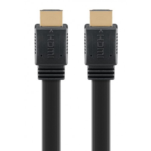 GOOBAY καλώδιο HDMI 2.0 61280, Ethernet flat, 4K/60Hz 18 Gbps, 3m, μαύρο