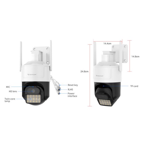 VSTARCAM smart κάμερα CS610Q, 4K/8MP, WiFi, PTZ, SD, IP66