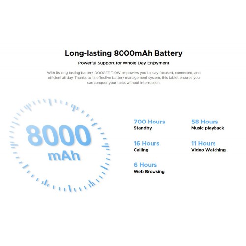 DOOGEE tablet T10W, 10.1", 4/128GB, 4G, Android 14, 8000mAh, μαύρο