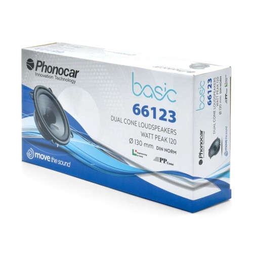 PHONOCAR σετ ηχεία αυτοκινήτου Basic 66123, 5.25", 60W, dual cone