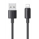 USAMS καλώδιο Lightning σε USB US-SJ709, 2.4A, 480Mbps, 1m, μαύρο