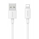 USAMS καλώδιο Lightning σε USB US-SJ709, 2.4A, 480Mbps, 1m, λευκό