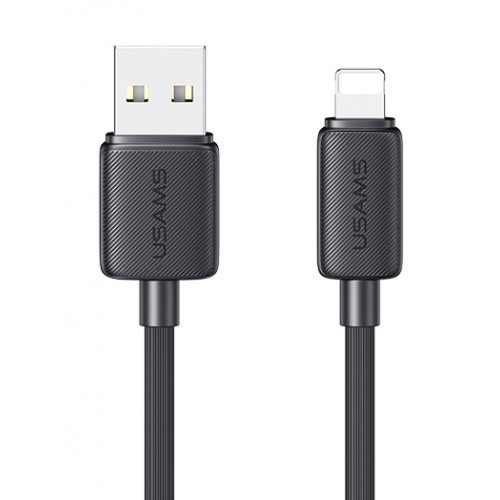 USAMS καλώδιο Lightning σε USB US-SJ689, 2.4A, 480Mbps, 1m, μαύρο