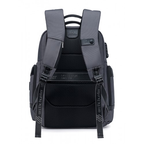 ARCTIC HUNTER τσάντα πλάτης B00682 με θήκη laptop 15.6", USB, λουκέτο TSA, 23.5L, γκρι