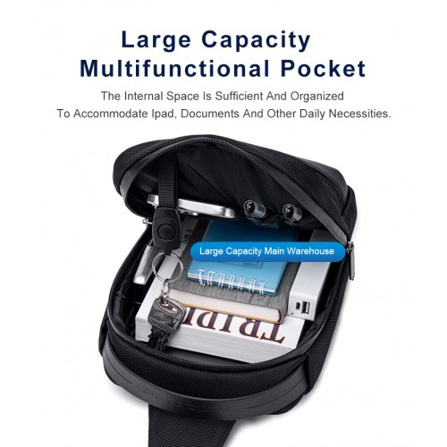 ARCTIC HUNTER τσάντα Crossbody XB00693, 2.7L, μαύρη