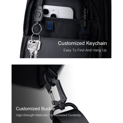ARCTIC HUNTER τσάντα Crossbody XB00678, 5.8L, μαύρη