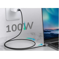 CABLETIME καλώδιο USB-C CMCM100W, 100W PD, 480Mbps, 1.5m, μαύρο