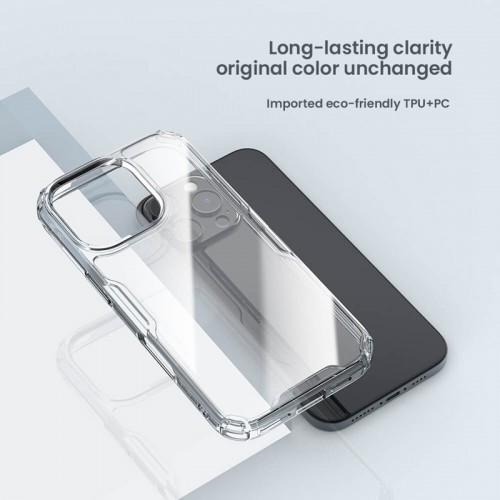 NILLKIN θήκη Nature TPU Pro για iPhone 16 Pro Max, διάφανη-μπλε