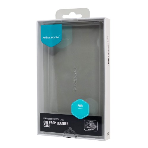 NILLKIN θήκη Qin Prop Leather για iPhone 16 Pro, δερμάτινη, μαύρη